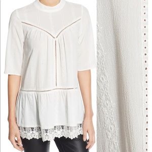 LEITH Lace Hem Peasant Tunic